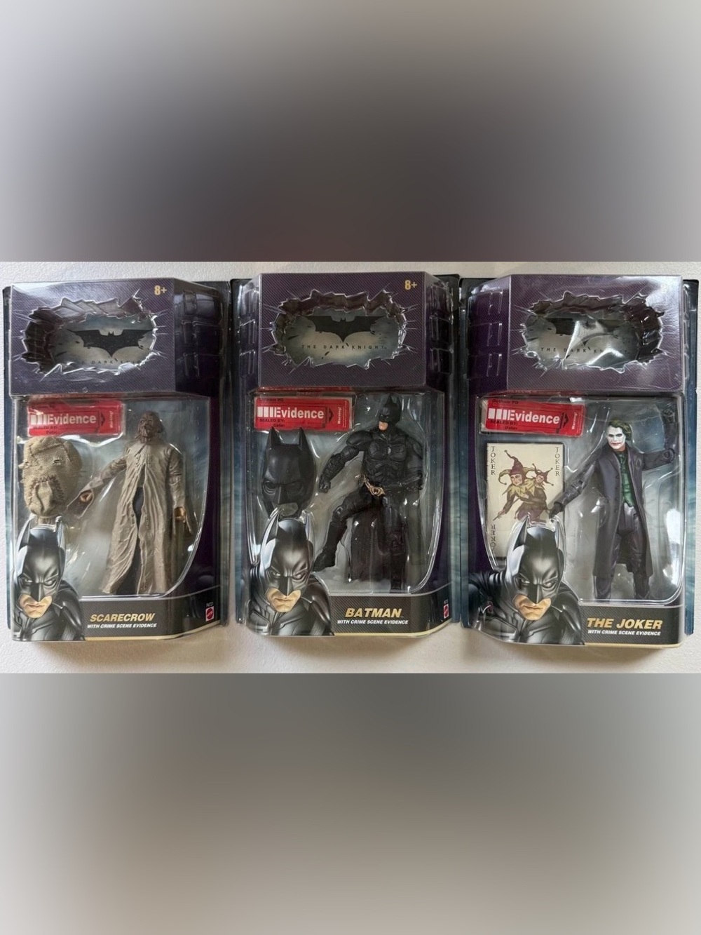 The Dark Knight Crime Scene Evidence Action Figure Lot Joker Batman Scarecrow